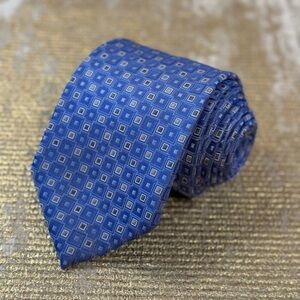 MICHAEL KORS Men’s Blue Pattern Silk Necktie | Office Work Business Formal